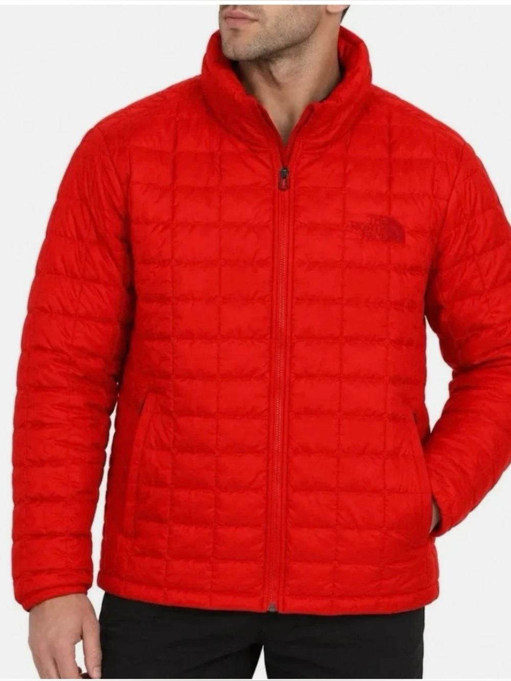 The North Face Thermoball Men’s Quilted Jacket Thermal Red Nylon Size M